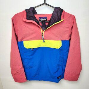 Patagonia Girls Pink/Blue/Yellow Lightweight Jacket W/Pouches Size XS, M & L